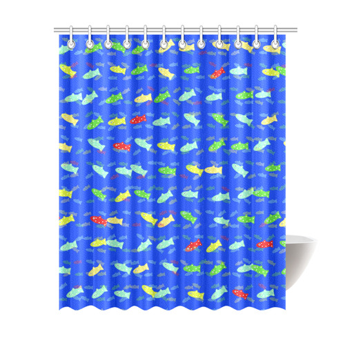 cute fish pattern C by FeelGood Shower Curtain 69"x84"