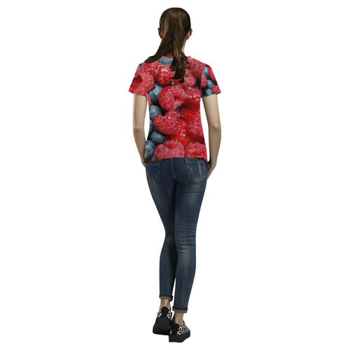 Red Berry Mix All Over Print T-Shirt for Women (USA Size) (Model T40)