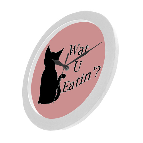 What You Eating Cat Circular Plastic Wall clock
