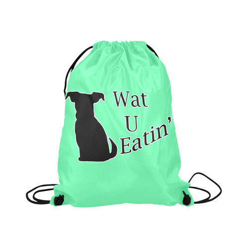 What You Eating Dog Large Drawstring Bag Model 1604 (Twin Sides)  16.5"(W) * 19.3"(H)