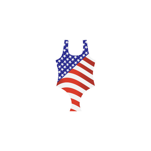 Patriotic America Vest One Piece Swimsuit (Model S04)