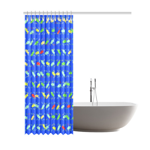 cute fish pattern C by FeelGood Shower Curtain 69"x84"