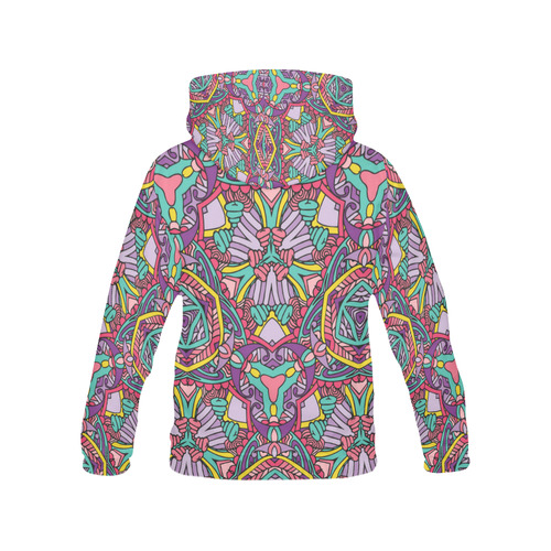 Zandine 0303 purple pink blue girly pattern All Over Print Hoodie for Women (USA Size) (Model H13)
