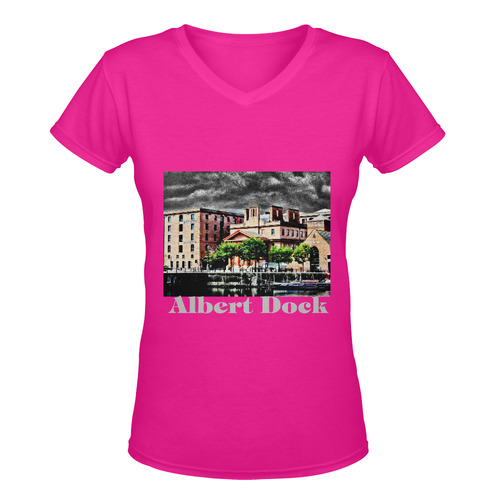 UK Albert-Dock - Jera Nour Women's Deep V-neck T-shirt (Model T19)