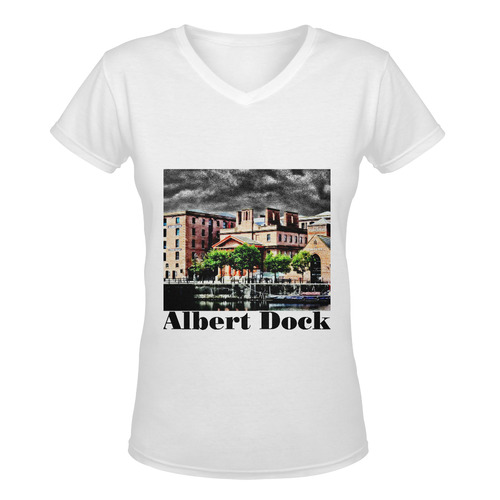 UK Albert-Dock - Jera Nour Women's Deep V-neck T-shirt (Model T19)