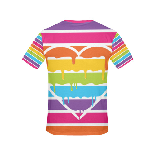 rainbow stripes All Over Print T-Shirt for Women (USA Size) (Model T40)