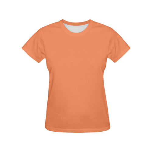 Tangerine Orange Solid color All Over Print T-Shirt for Women (USA Size) (Model T40)