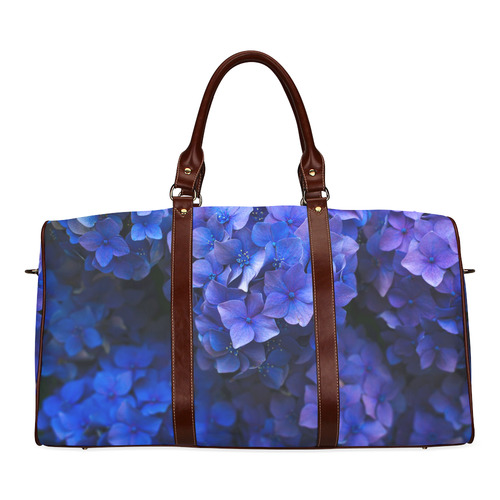 Blue Flower Waterproof Travel Bag/Small (Model 1639)