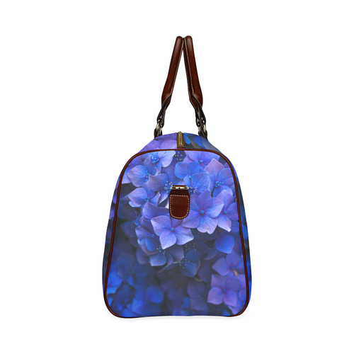 Blue Flower Waterproof Travel Bag/Small (Model 1639)