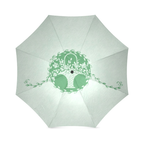 Green Floral Foldable Umbrella (Model U01)
