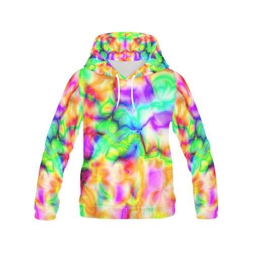 tie dye tropical colorful pattern ZT08 All Over Print Hoodie for Women (USA Size) (Model H13)