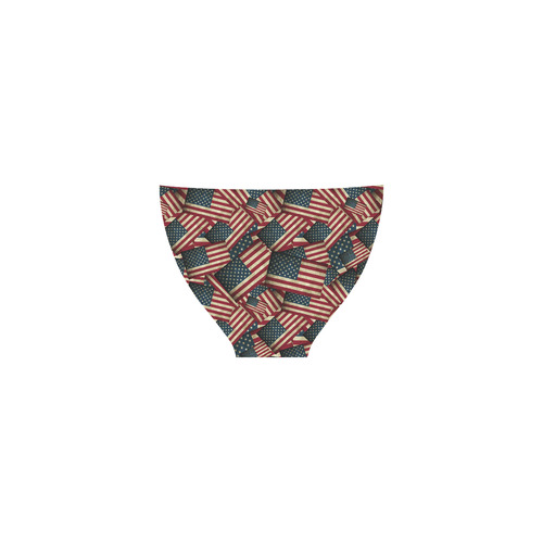 Patriotic Grunge-Style USA American Flags Custom Bikini Swimsuit (Model S01)