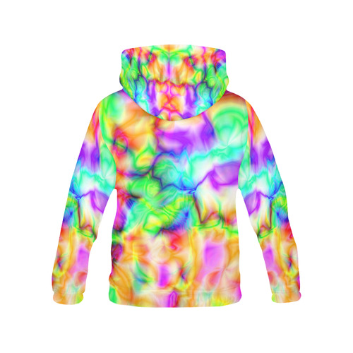 tie dye tropical colorful pattern ZT08 All Over Print Hoodie for Women (USA Size) (Model H13)