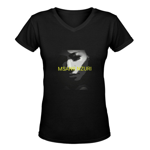 MSANII NZURI Women's Deep V-neck T-shirt (Model T19)