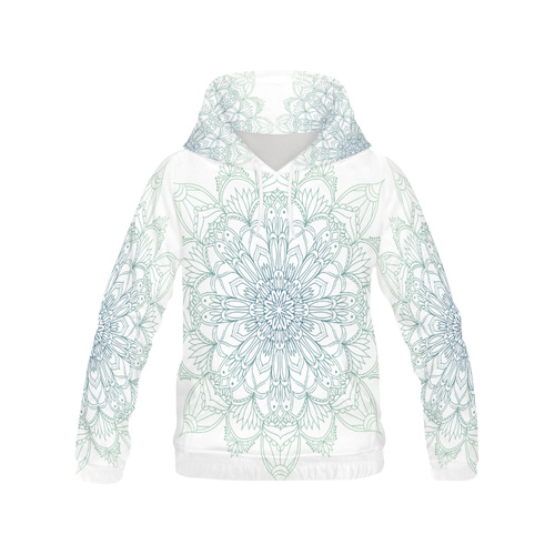 ZVM0001 blue green holistic mandala All Over Print Hoodie for Women (USA Size) (Model H13)