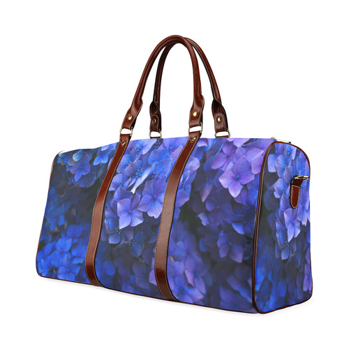 Blue Flower Waterproof Travel Bag/Small (Model 1639)