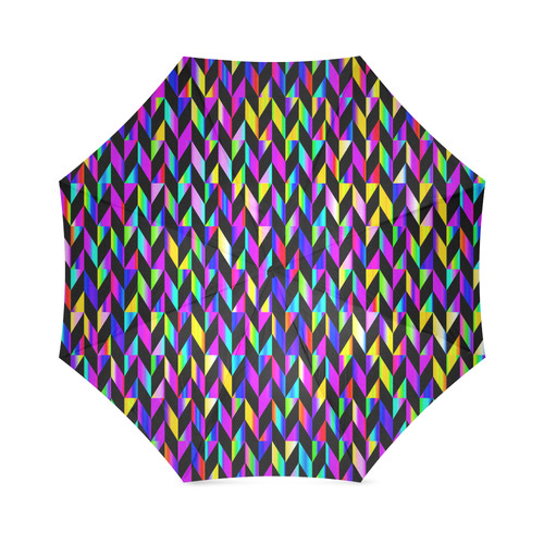 Purple Blue Rainbow Polygon Foldable Umbrella (Model U01)