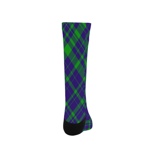 Diagonal Green & Purple Plaid Hipster Style Trouser Socks