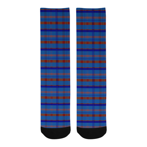 Royal Blue Plaid Hipster Style Trouser Socks