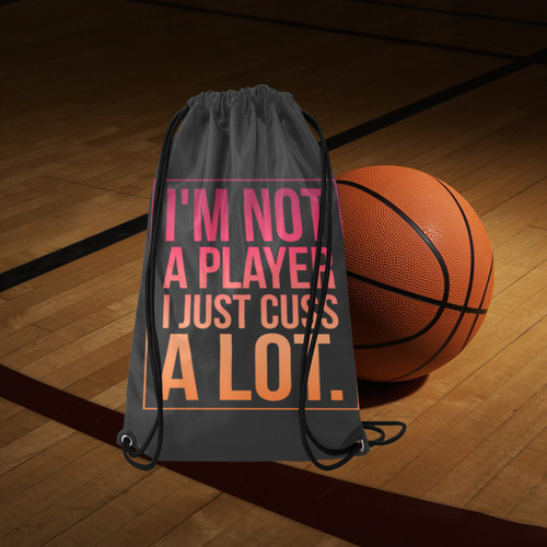 Im not a Player Small Drawstring Bag Model 1604 (Twin Sides) 11"(W) * 17.7"(H)