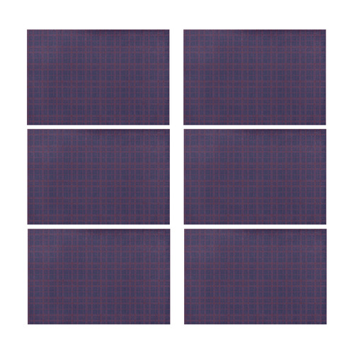 Purple Plaid Hipster Style Placemat 12’’ x 18’’ (Set of 6)