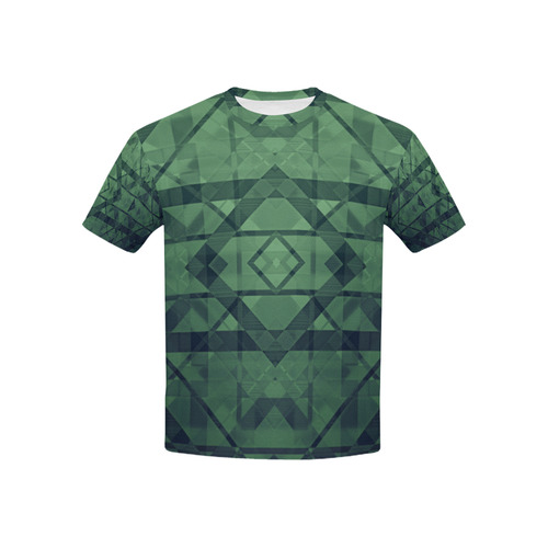 Sci-Fi Green Monster  Geometric design Kids' All Over Print T-shirt (USA Size) (Model T40)