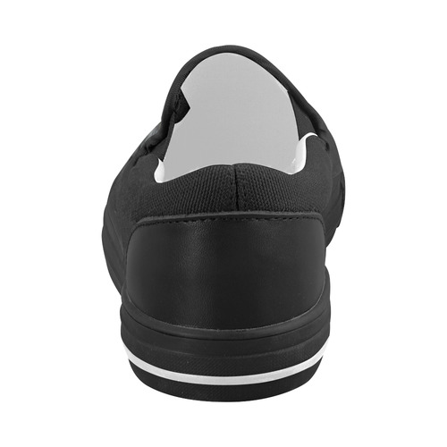 Strong EAGLE Face black Women's Slip-on Canvas Shoes (Model 019)