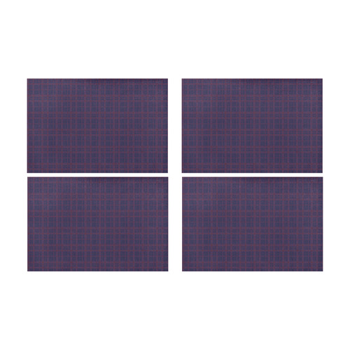 Purple Plaid Hipster Style Placemat 12’’ x 18’’ (Four Pieces)