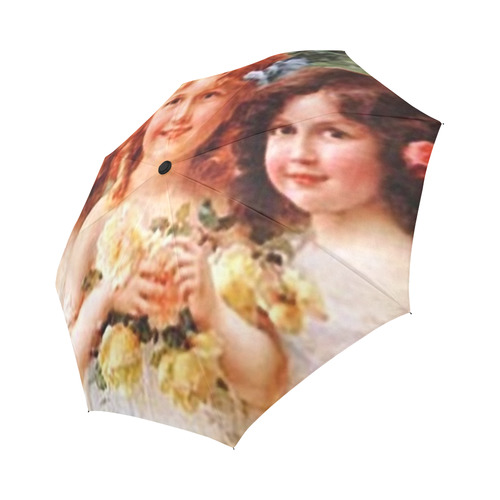 Vintage Girl Trio Auto-Foldable Umbrella (Model U04)