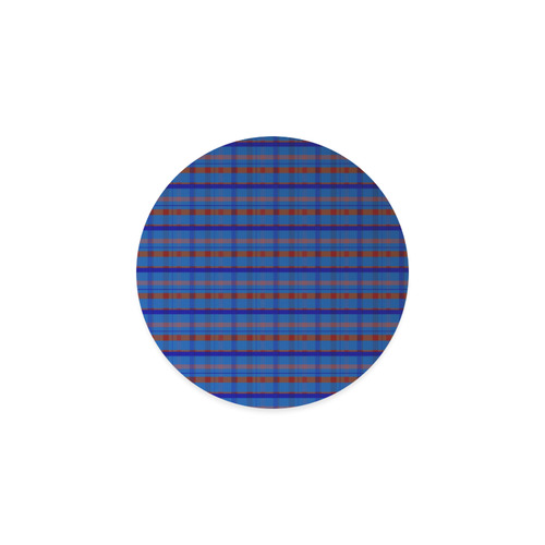 Royal Blue Plaid Hipster Style Round Coaster