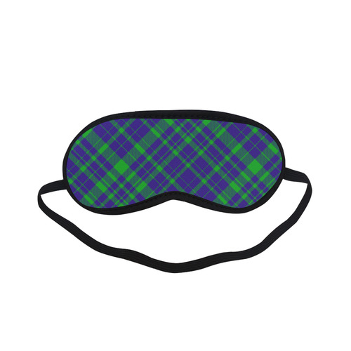 Diagonal Green & Purple Plaid Hipster Style Sleeping Mask