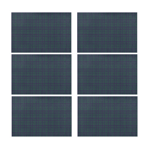 Green Plaid Hipster Style Placemat 12’’ x 18’’ (Set of 6)