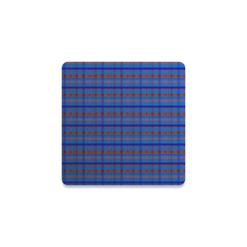 Royal Blue Plaid Hipster Style Square Coaster