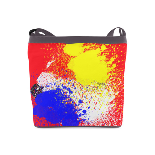 Primary Colors Watercolor Spatter Red Blue Yellow Crossbody Bags (Model 1613)