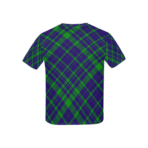 Diagonal Green & Purple Plaid Hipster Style Kids' All Over Print T-shirt (USA Size) (Model T40)