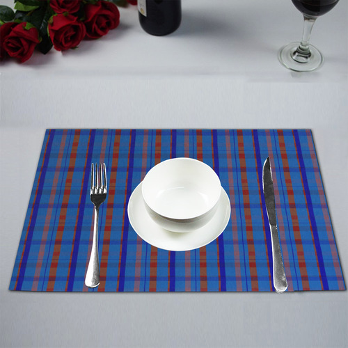 Royal Blue Plaid Hipster Style Placemat 12’’ x 18’’ (Set of 4)