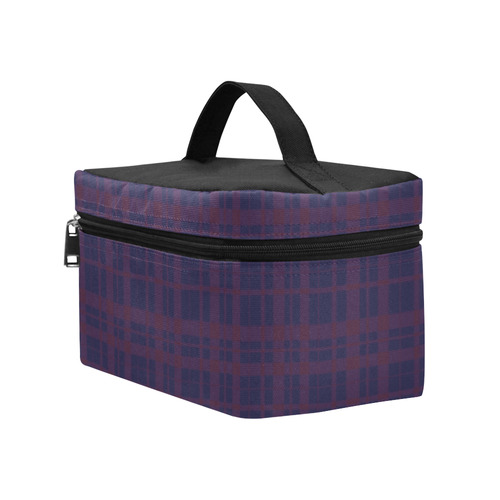 Purple Plaid Hipster Style Cosmetic Bag/Large (Model 1658)