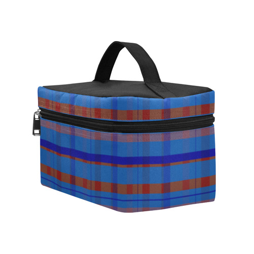 Royal Blue Plaid Hipster Style Cosmetic Bag/Large (Model 1658)