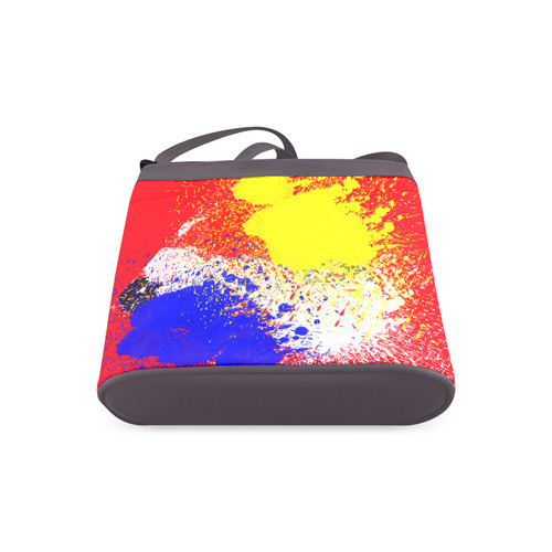 Primary Colors Watercolor Spatter Red Blue Yellow Crossbody Bags (Model 1613)
