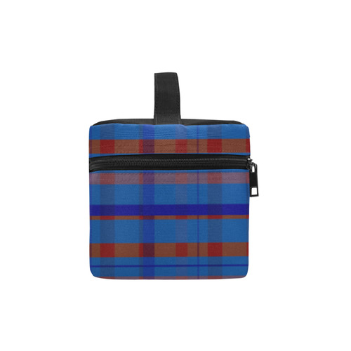 Royal Blue Plaid Hipster Style Cosmetic Bag/Large (Model 1658)