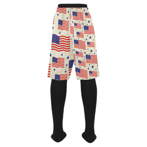 Flag Of The USA grungy style Pattern Men's Swim Trunk (Model L21)
