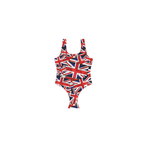 Union Jack British UK Flag Vest One Piece Swimsuit (Model S04)