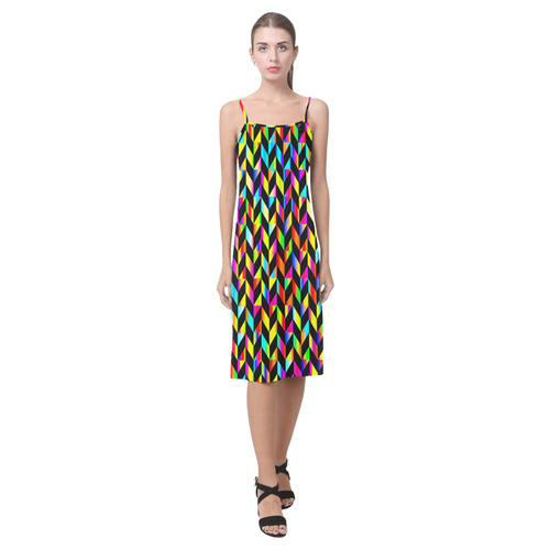 Neon Rainbow Polygon Alcestis Slip Dress (Model D05)