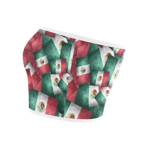 Grunge-Style Mexican Flag of Mexico Bandeau Top