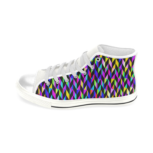 Purple Blue Rainbow Polygon Men’s Classic High Top Canvas Shoes (Model 017)