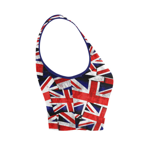 Union Jack British UK Flag Women's Crop Top (Model T42)