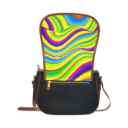 Summer Wave Colors Saddle Bag/Small (Model 1649)(Flap Customization)