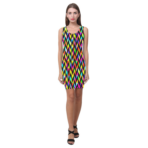 Neon Rainbow Polygon Medea Vest Dress (Model D06)