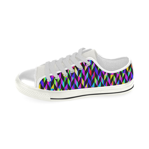 Purple Blue Rainbow Polygon Men's Classic Canvas Shoes (Model 018)