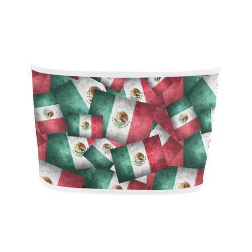 Grunge-Style Mexican Flag of Mexico Bandeau Top